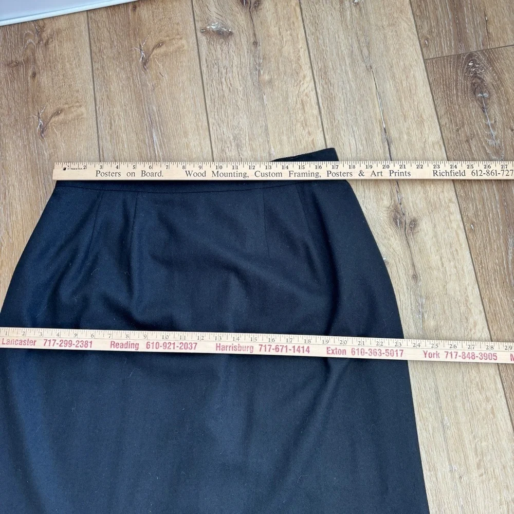 Sag Harbor Black Skirt 100% Wool Size 18W Midi Comfort Elastic In Waist Academia
